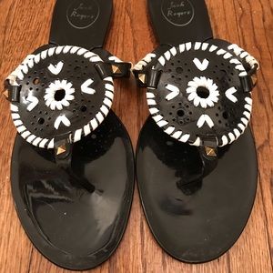 Jack Rogers Jelly Sandals- Black and White